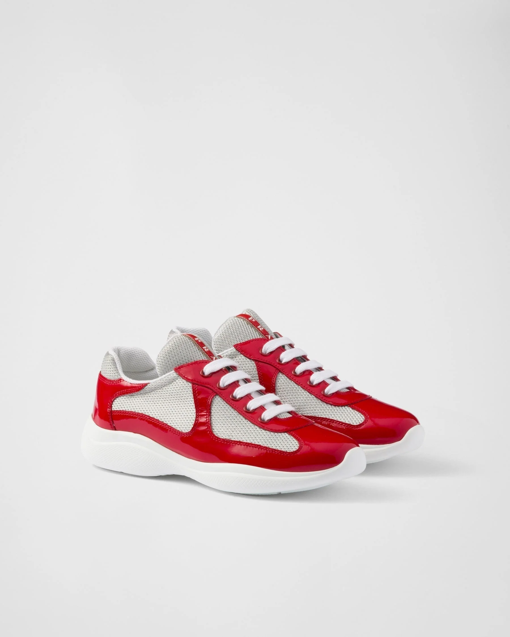 Baskets Prada America’s Cup en tissu Bike rouge