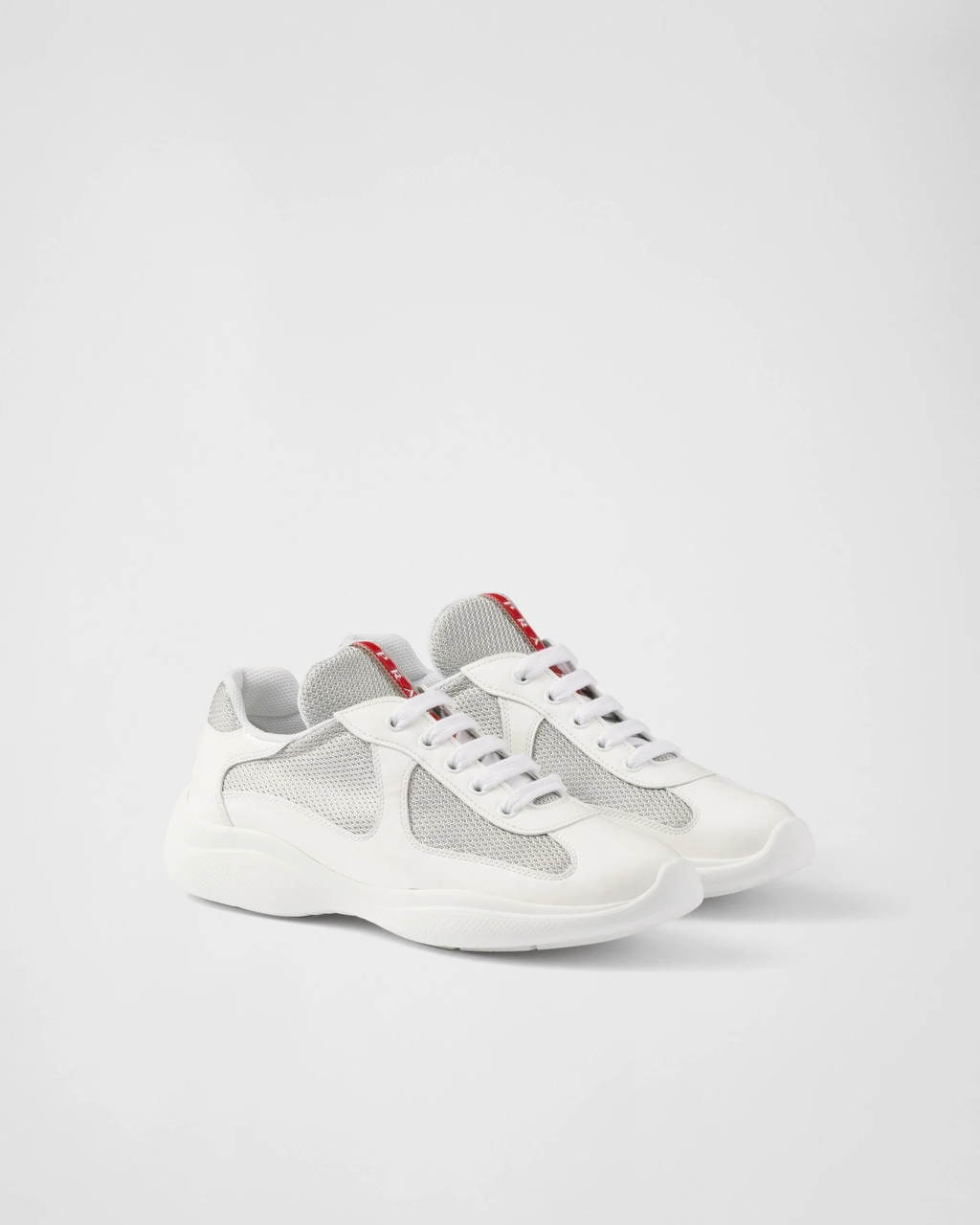 Baskets Prada America’s Cup en tissu Bike blanc