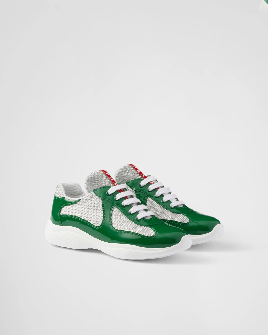 Baskets Prada America’s Cup en tissu Bike vert