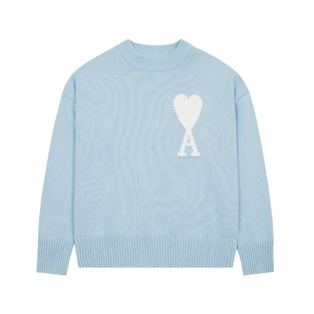 Pull Col Rond Ami Bleu en laine