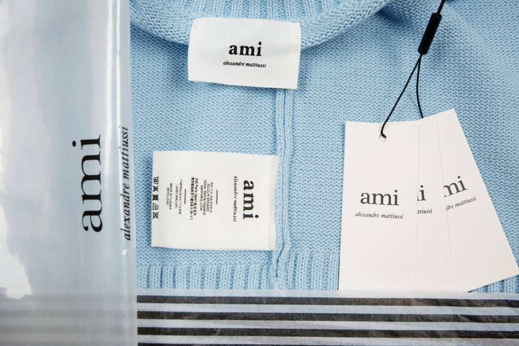 Pull Col Rond Ami Bleu en laine