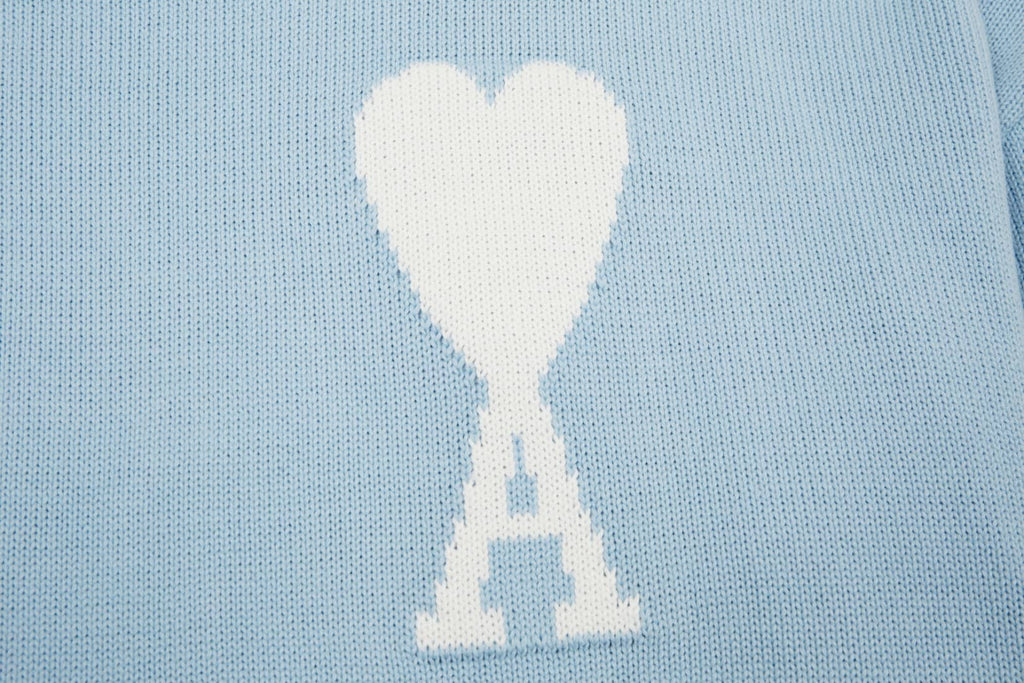 Pull Col Rond Ami Bleu en laine