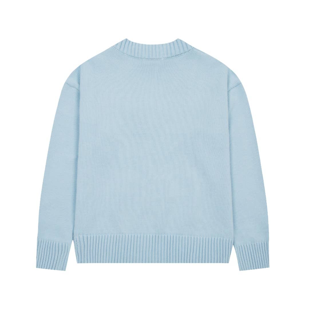 Pull Col Rond Ami Bleu en laine