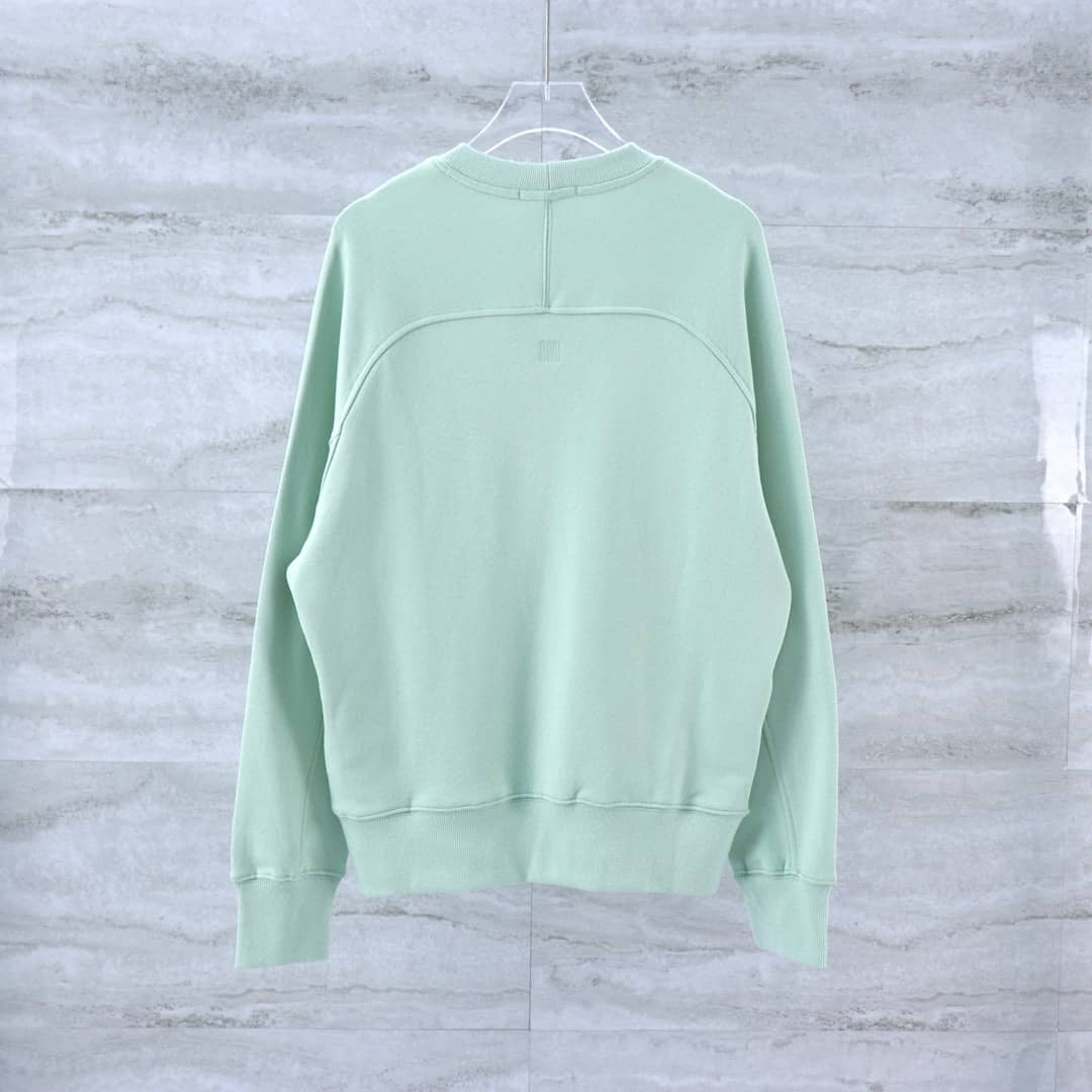 Pull Noir vert clair col rond Ami