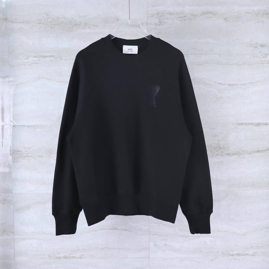 Pull Noir col rond Ami