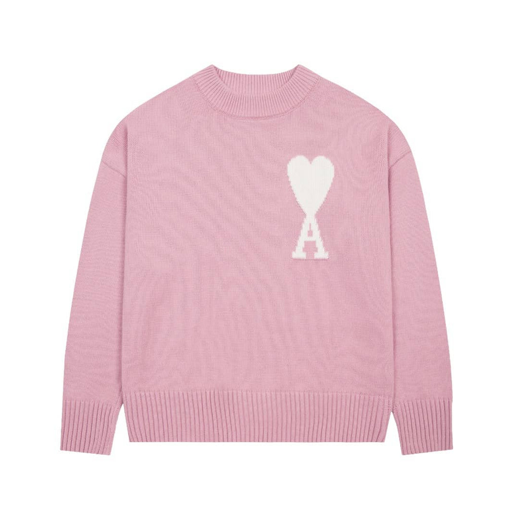 Pull Col Rond Ami Rose en laine