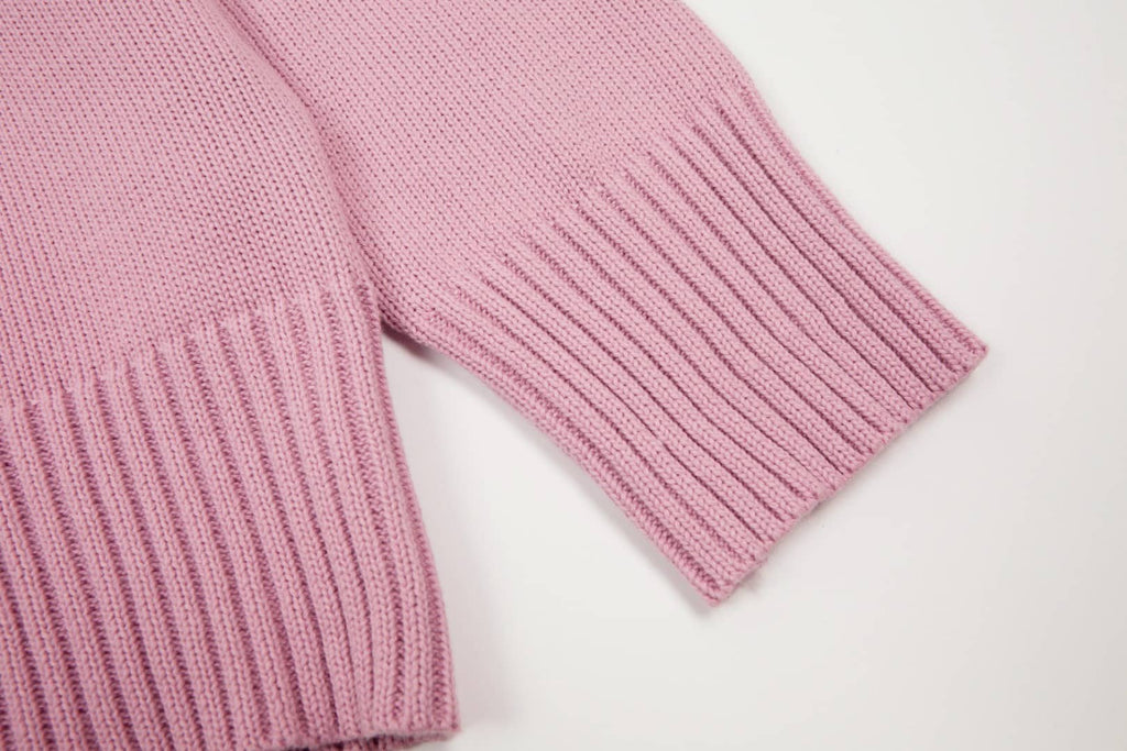 Pull Col Rond Ami Rose en laine