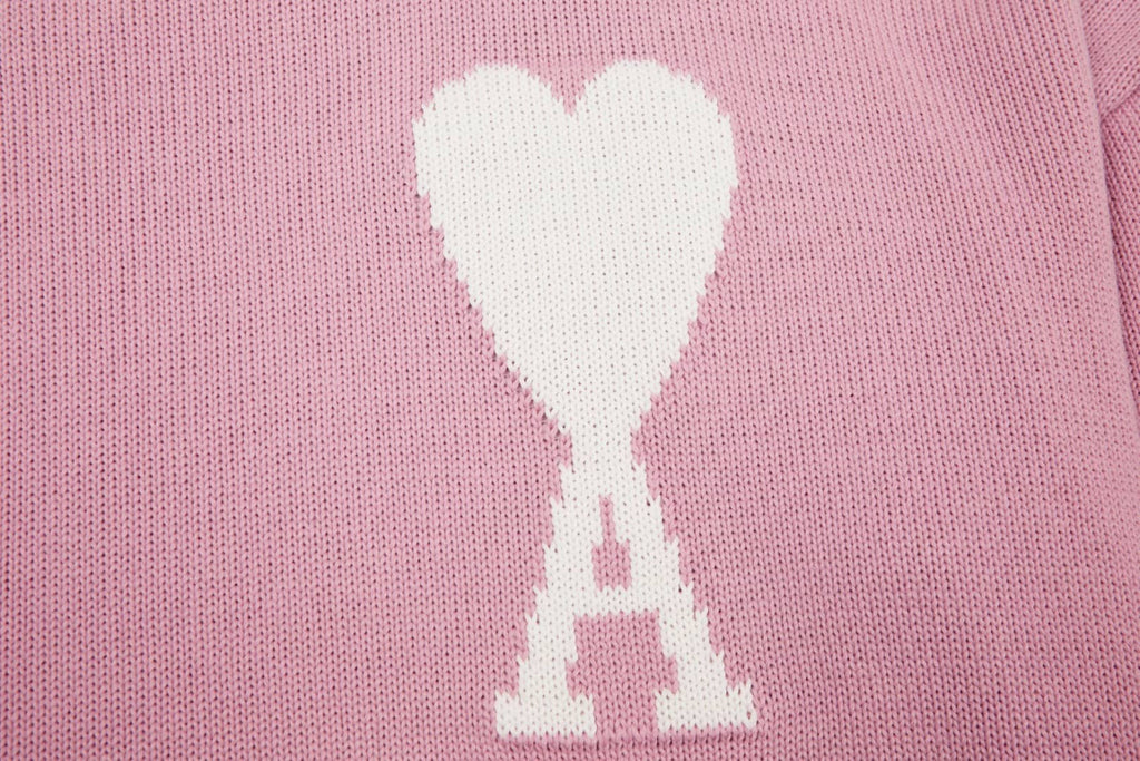 Pull Col Rond Ami Rose en laine