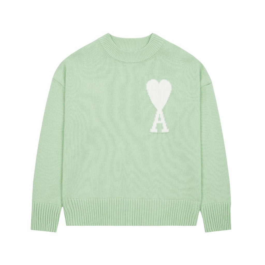 Pull Col Rond Ami Vert en laine
