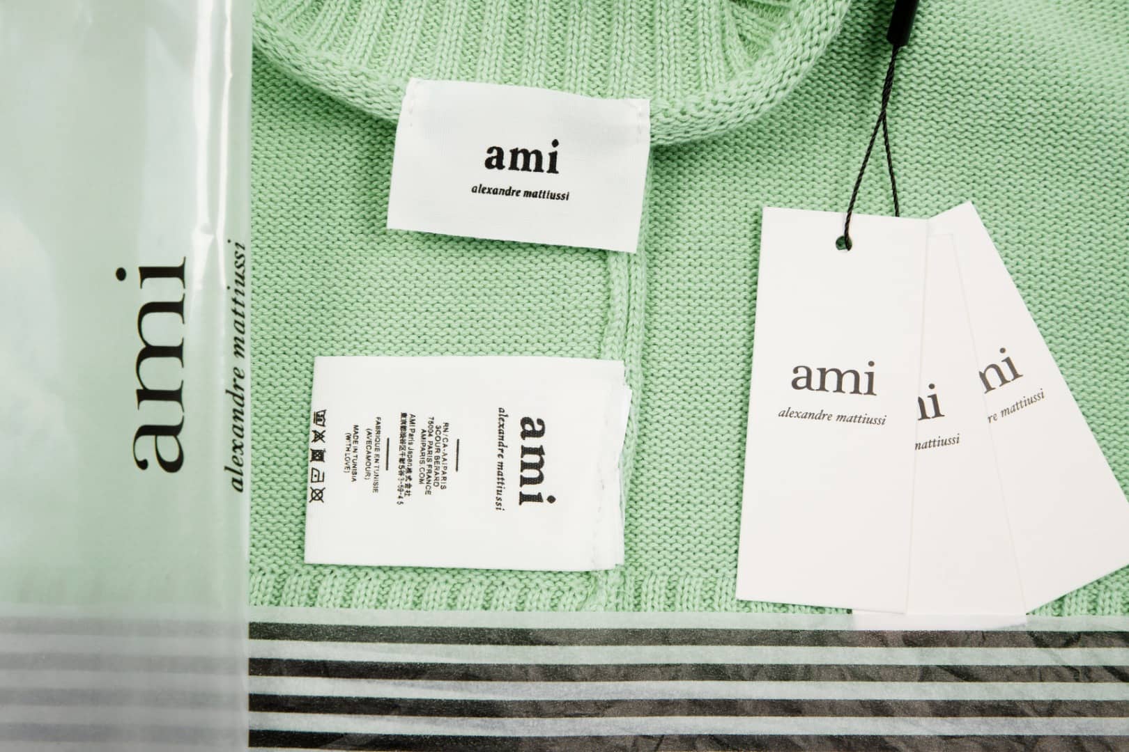 Pull Col Rond Ami Vert en laine