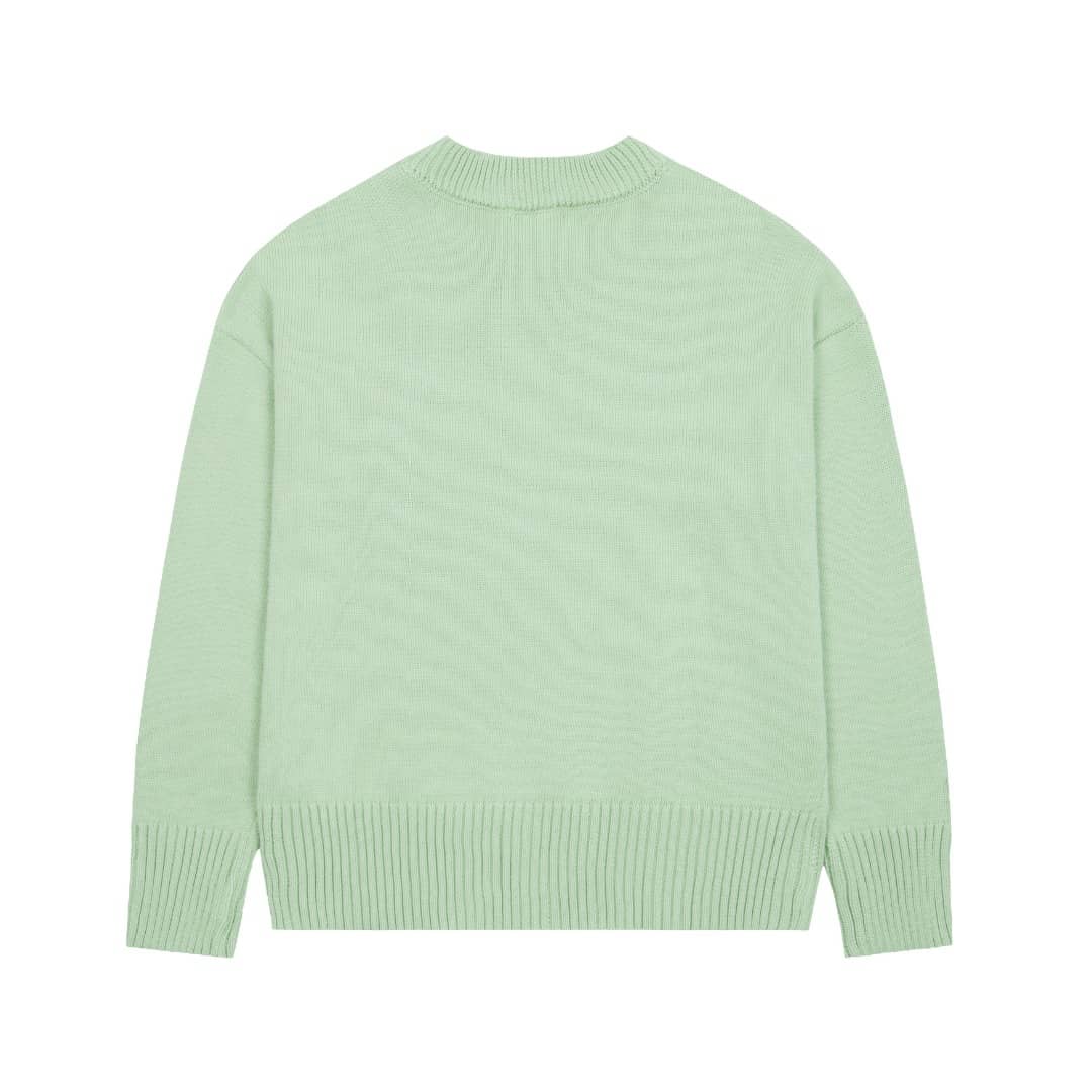 Pull Col Rond Ami Vert en laine