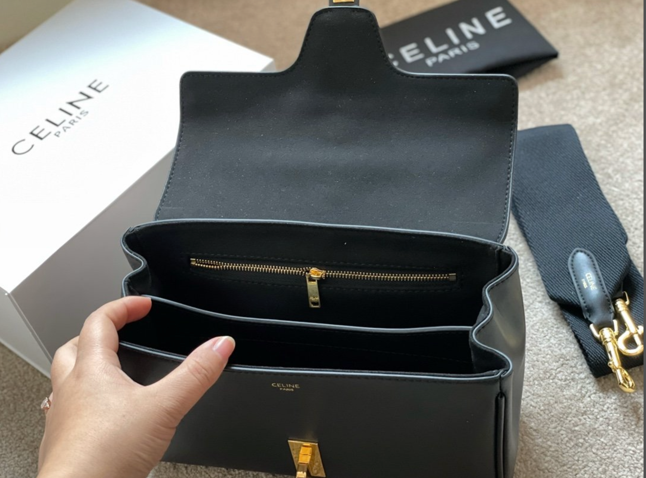 Sac bandoulière Céline Noir "Soft 16"