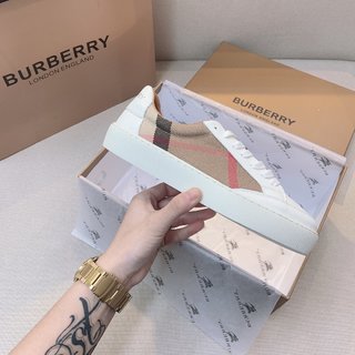 Sneakers Burberry en coton House check et cuir