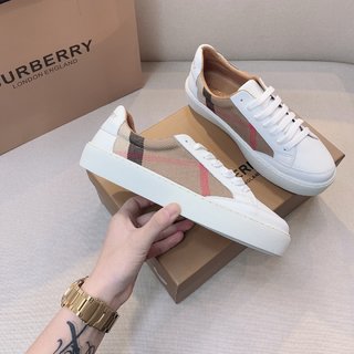 Sneakers Burberry en coton House check et cuir