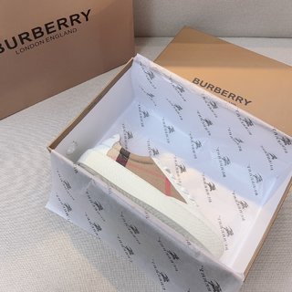 Sneakers Burberry en coton House check et cuir