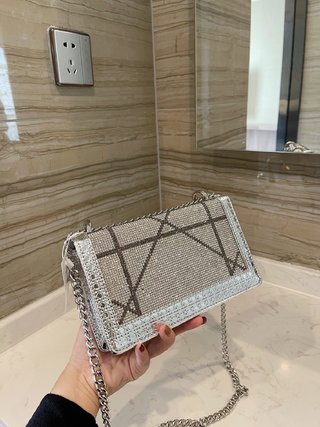 Sac Dior Diorama (Argenté) 21cm