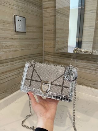 Sac Dior Diorama (Argenté) 21cm