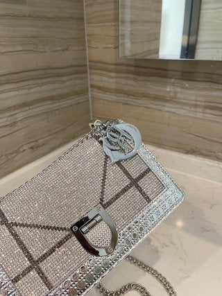 Sac Dior Diorama (Argenté) 21cm